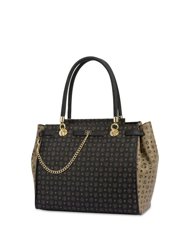 Pollini Borsa A Mano Bicolore Heritage Soft Touch Nero/taupe/nero Offerta speciale della fabbrica