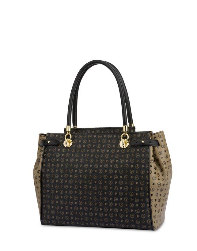 Pollini Borsa A Mano Bicolore Heritage Soft Touch Nero/taupe/nero Offerta speciale della fabbrica