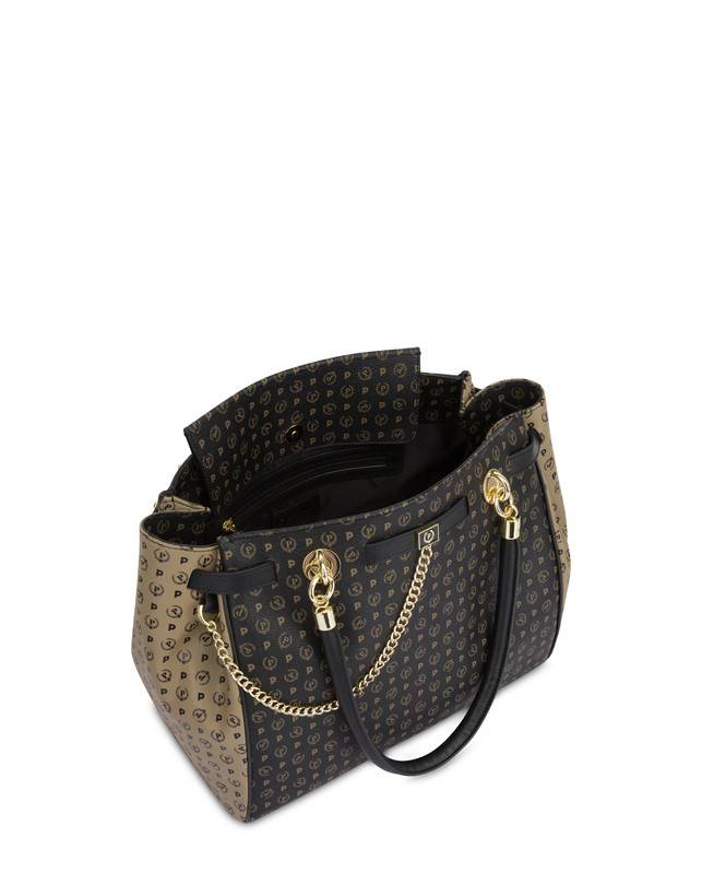 Pollini Borsa A Mano Bicolore Heritage Soft Touch Nero/taupe/nero Offerta speciale della fabbrica