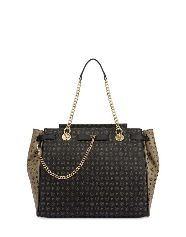 Pollini Borsa A Mano Bicolore Heritage Soft Touch Nero/taupe/nero Offerta speciale della fabbrica