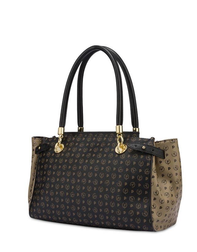 Pollini Borsa Doppio Manico Bicolor Heritage Soft Touch Nero/taupe/nero Fino al 55% di sconto