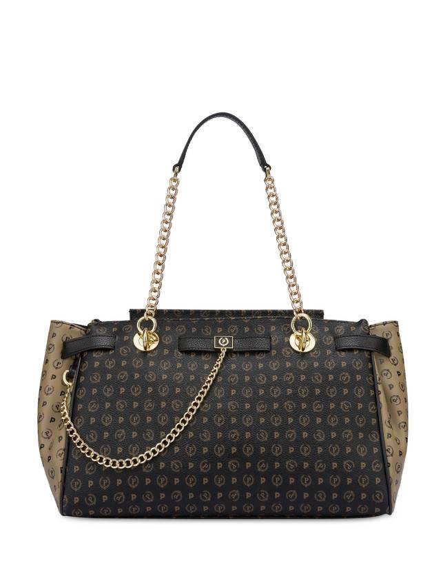 Pollini Borsa Doppio Manico Bicolor Heritage Soft Touch Nero/taupe/nero Fino al 55% di sconto