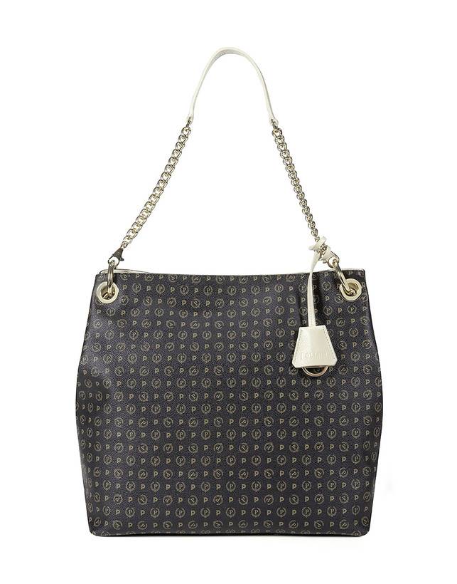 Pollini Borsa A Spalla Heritage Logo Classic Nero/avorio Enormi sconti