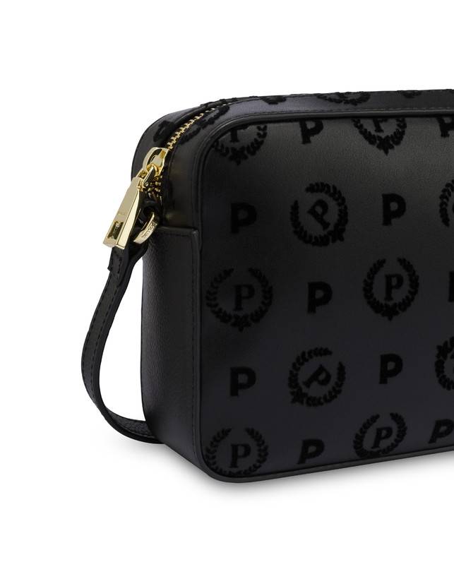 Pollini Borsa A Tracolla Heritage Flock Nero/nero Trasporto libero internazionale