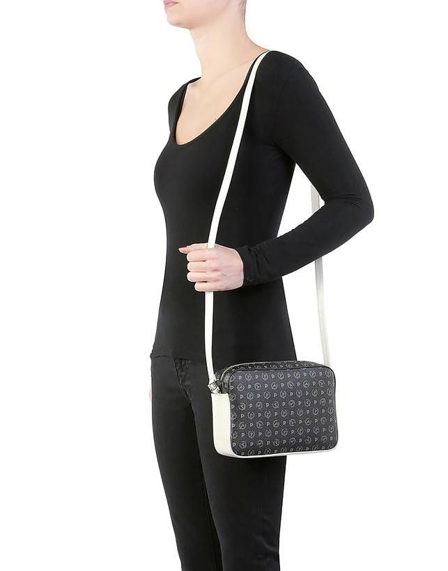 Pollini Borsa A Tracolla Heritage Logo Classic Nero/avorio Limitato a 3 giorni