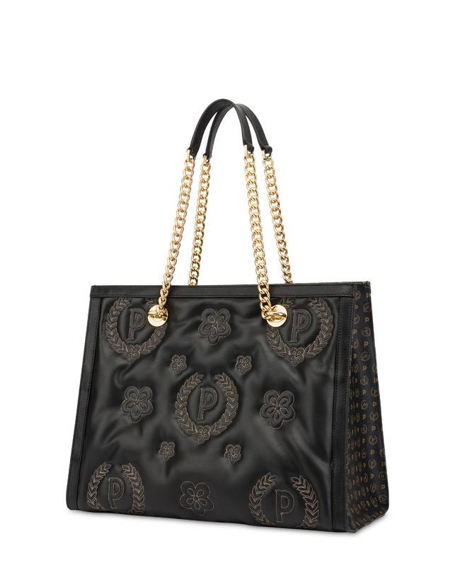 Pollini Tote Bag Con Manici Amovibili Puffy Heritage Nero/nero/nero Pezzi Unici