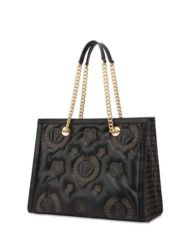Pollini Tote Bag Con Manici Amovibili Puffy Heritage Nero/nero/nero Pezzi Unici