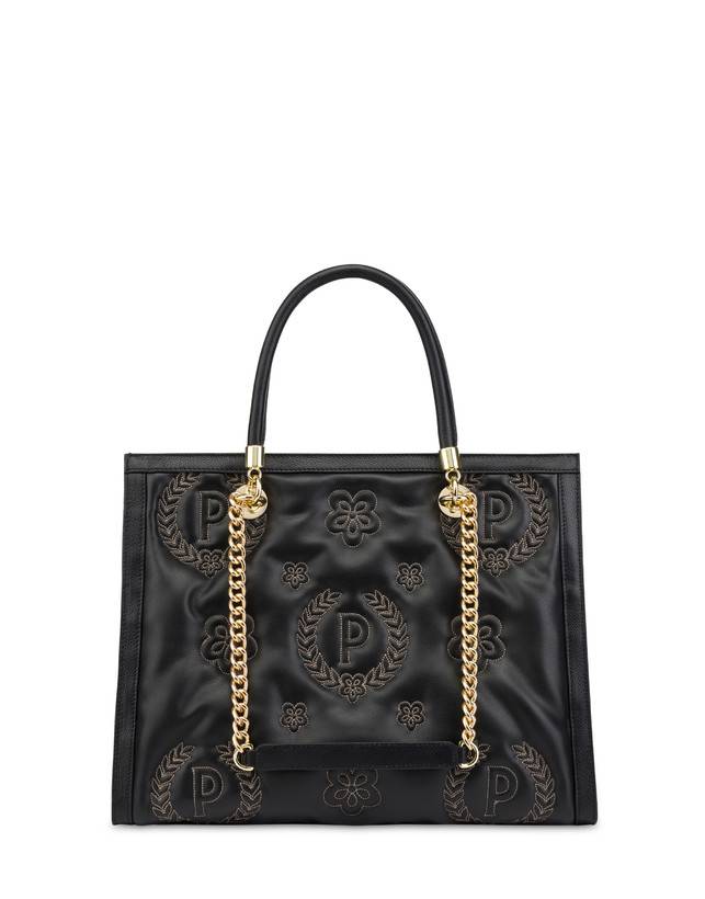 Pollini Tote Bag Con Manici Amovibili Puffy Heritage Nero/nero/nero Pezzi Unici