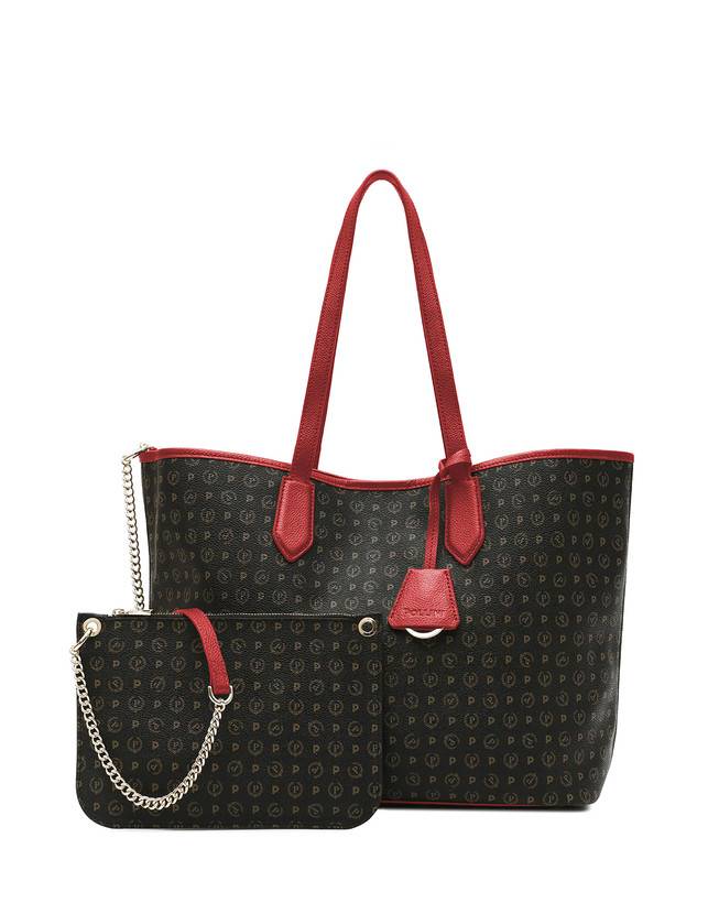 Pollini Borsa Shopping Heritage Logo Classic Nero/lacca Negozi Online