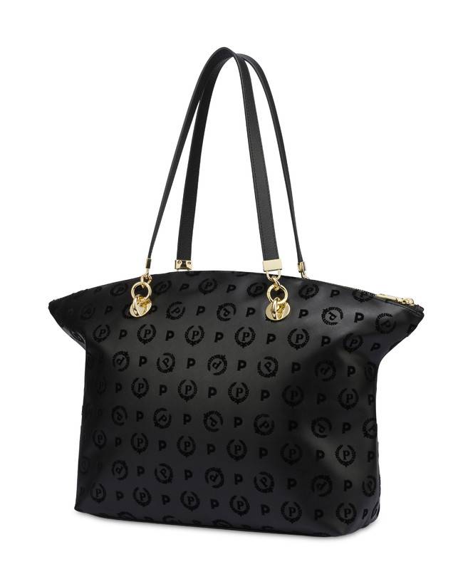 Pollini Tote Bag Heritage Flock Nero/nero Promozione Limitata