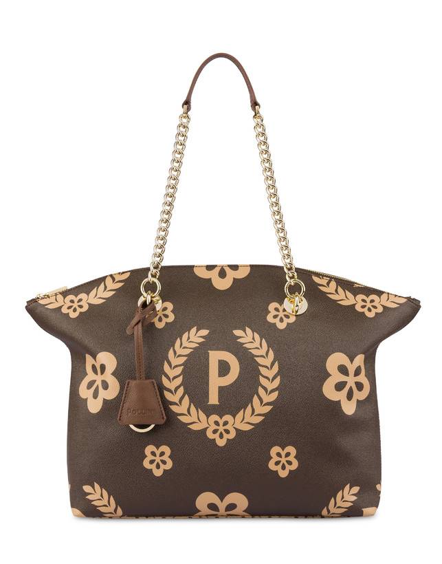 Pollini Tote Bag Day-si! Heritage Crema/marrone/marrone Affare Del Giorno