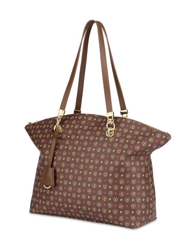 Pollini Tote Bag Heritage Logo Classic Multicolor/marrone Sottocosto