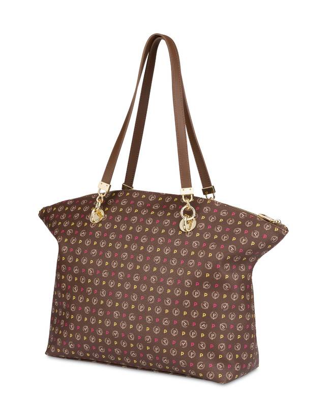 Pollini Tote Bag Heritage Logo Classic Multicolor/marrone Sottocosto
