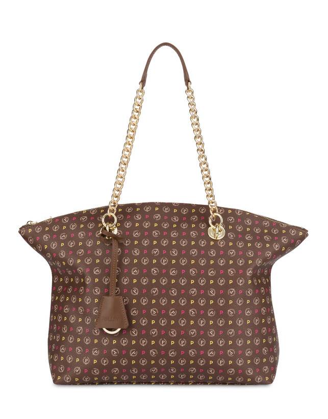 Pollini Tote Bag Heritage Logo Classic Multicolor/marrone Sottocosto