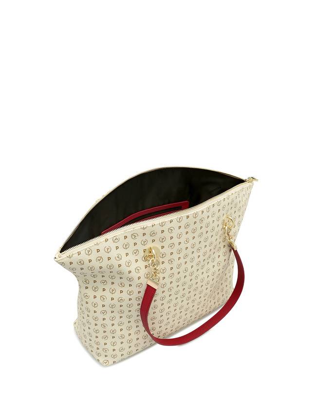 Pollini Tote Bag Heritage Logo Classic Avorio/lacca Convenienza