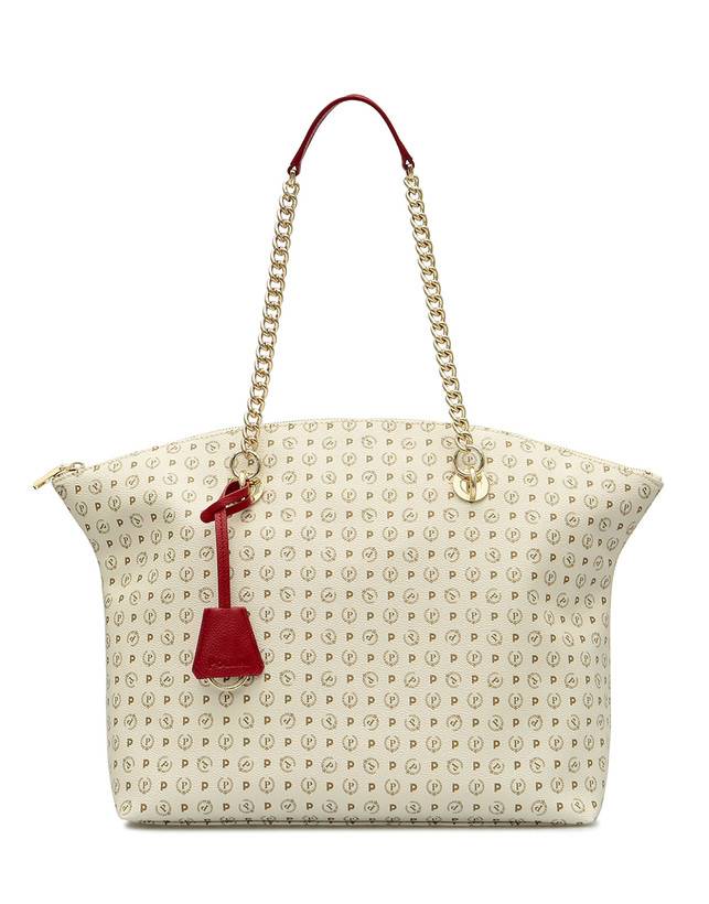 Pollini Tote Bag Heritage Logo Classic Avorio/lacca Convenienza