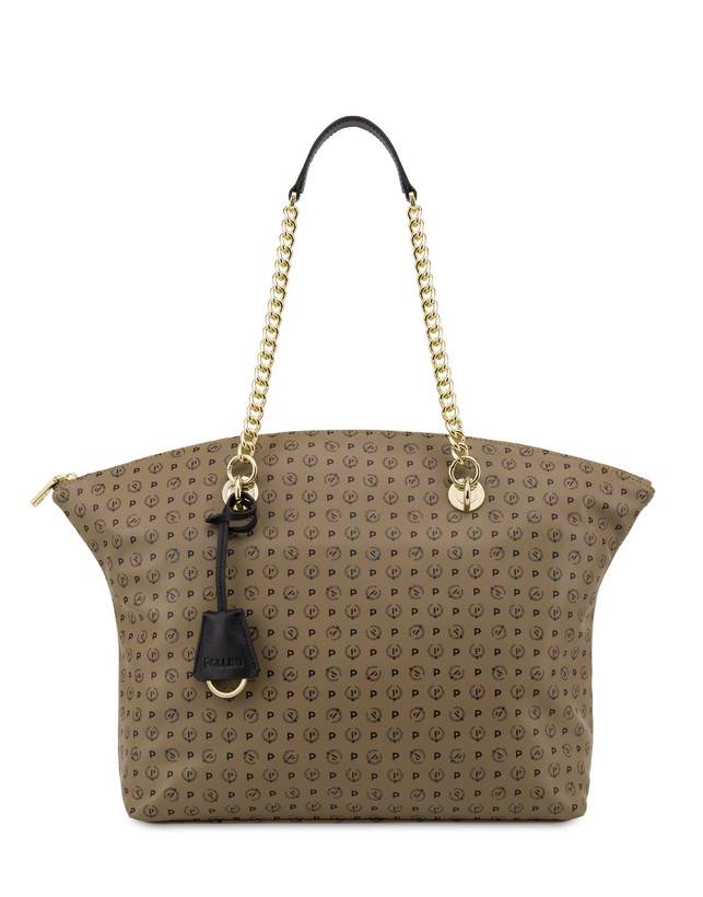 Pollini Tote Bag Heritage Soft Touch Taupe/nero Presa