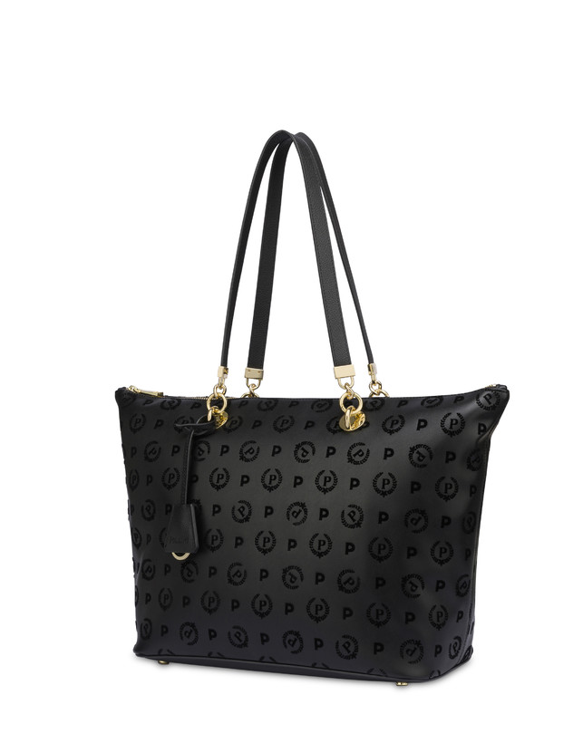 Pollini Shopping Bag Con Manici Intercambiabili Heritage Flock Nero/nero Online