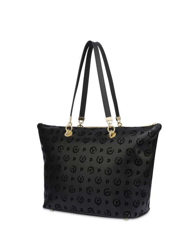 Pollini Shopping Bag Con Manici Intercambiabili Heritage Flock Nero/nero Online