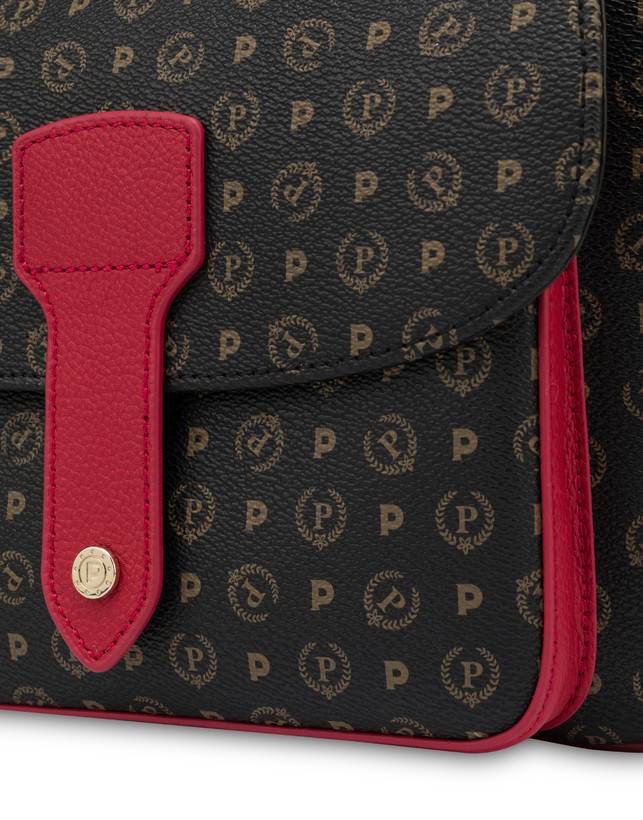 Pollini Borsa A Spalla Heritage Logo Classic Nero/lacca Offerte