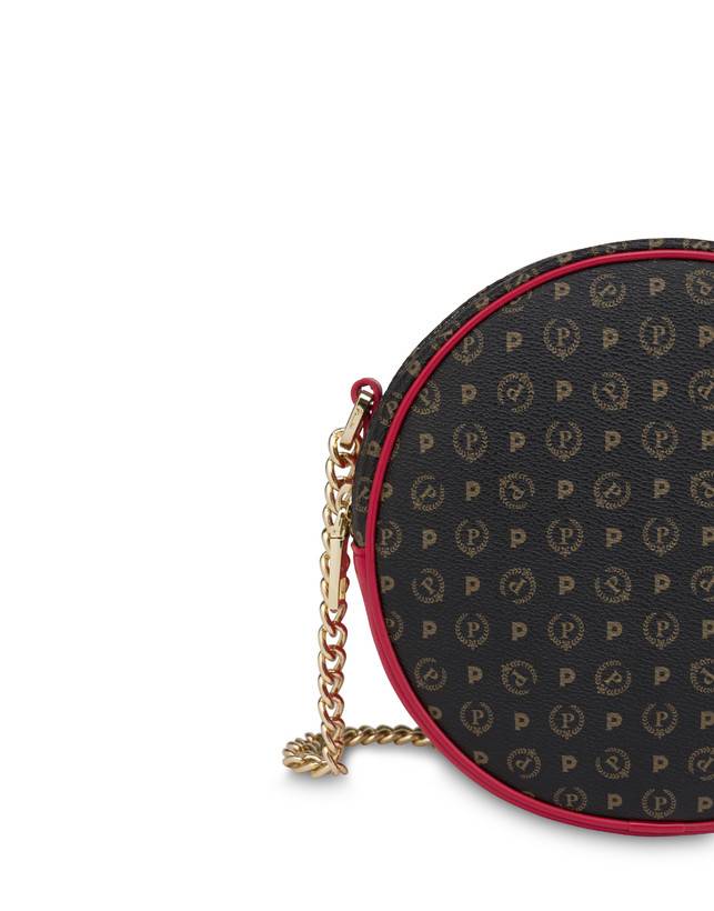 Pollini Round Bag Heritage Logo Classic Nero/lacca Saldi Di Fabbrica