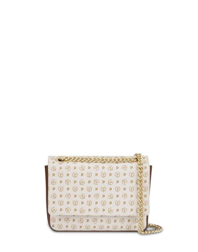 Pollini Borsa A Spalla Con Catena Heritage Logo Classic Avorio/marrone