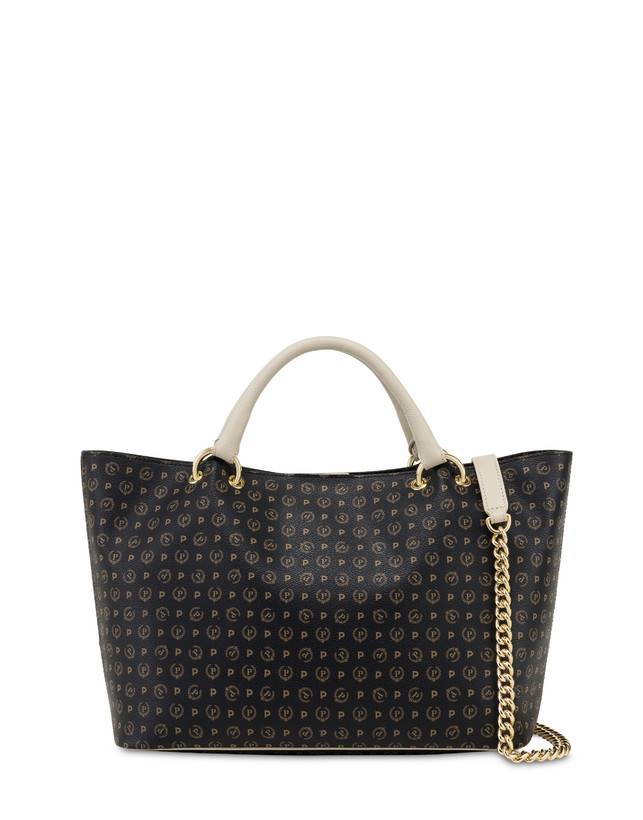 Pollini Borsa Doppio Manico In Pvc Heritage Logo Classic Grande vendita