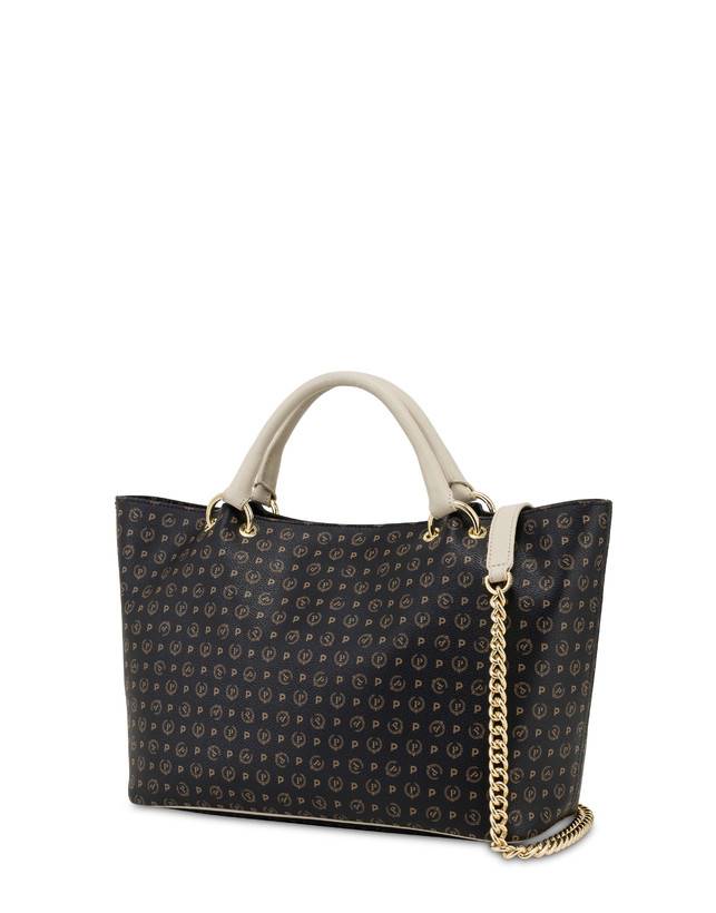 Pollini Borsa Doppio Manico In Pvc Heritage Logo Classic Grande vendita