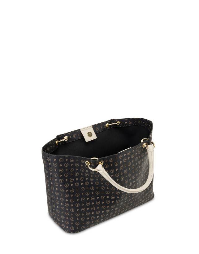 Pollini Borsa Doppio Manico In Pvc Heritage Logo Classic Grande vendita