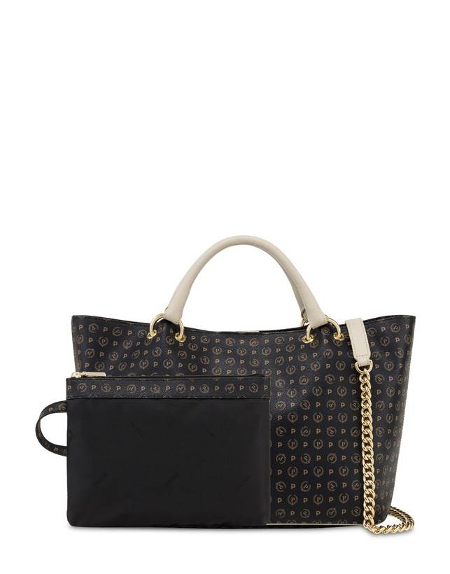 Pollini Borsa Doppio Manico In Pvc Heritage Logo Classic Grande vendita