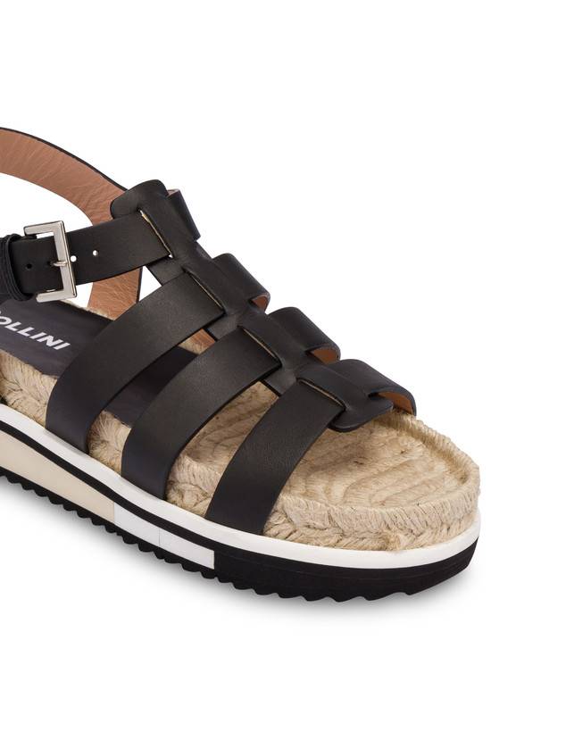 Pollini Sandali Fussbett In Vacchetta Flower Garden Nero Vendite stagionali