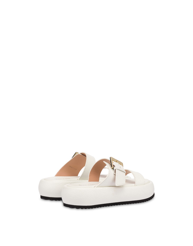Pollini Sandali Flatform In Vitello Bottalato Ethos Bianco Offerta Pasqua