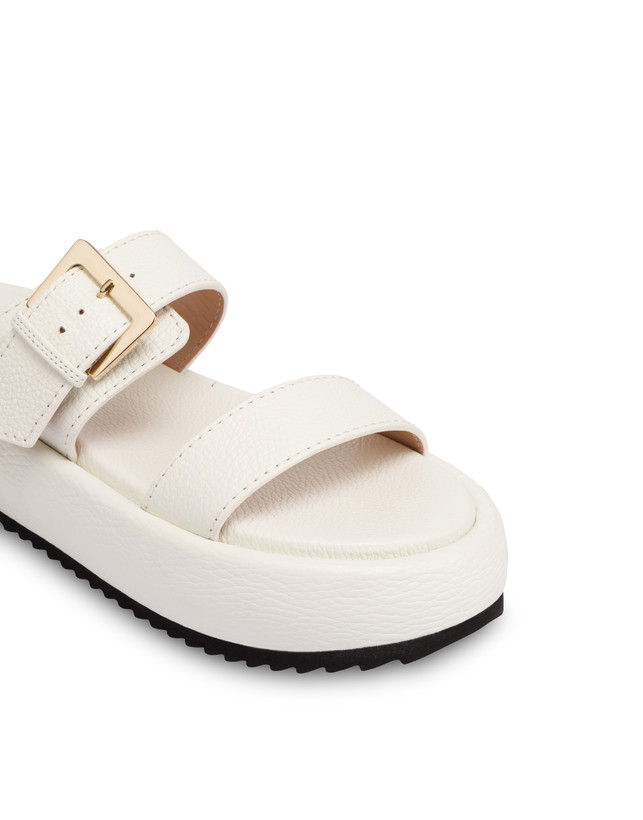 Pollini Sandali Flatform In Vitello Bottalato Ethos Bianco Offerta Pasqua