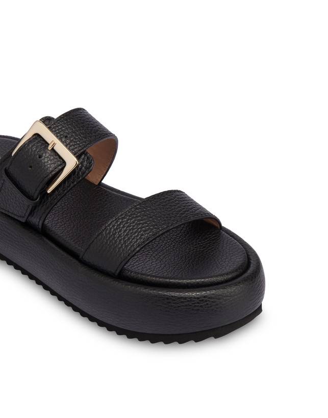 Pollini Sandali Flatform In Vitello Bottalato Ethos Nero Offerta per la Festa della Mamma