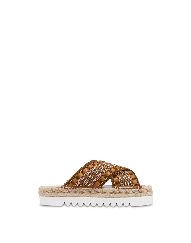 Pollini Sandali Espadrillas In Tessuto Intrecciato Summer Time Wood Smaltimento dello stoccaggio