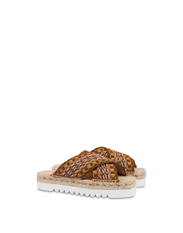 Pollini Sandali Espadrillas In Tessuto Intrecciato Summer Time Wood Smaltimento dello stoccaggio