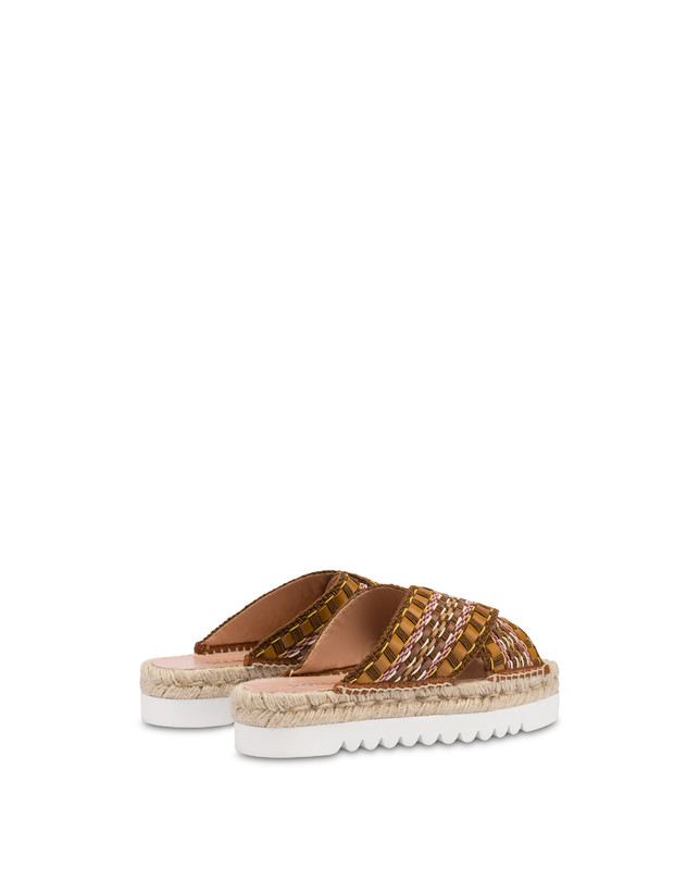 Pollini Sandali Espadrillas In Tessuto Intrecciato Summer Time Wood Smaltimento dello stoccaggio
