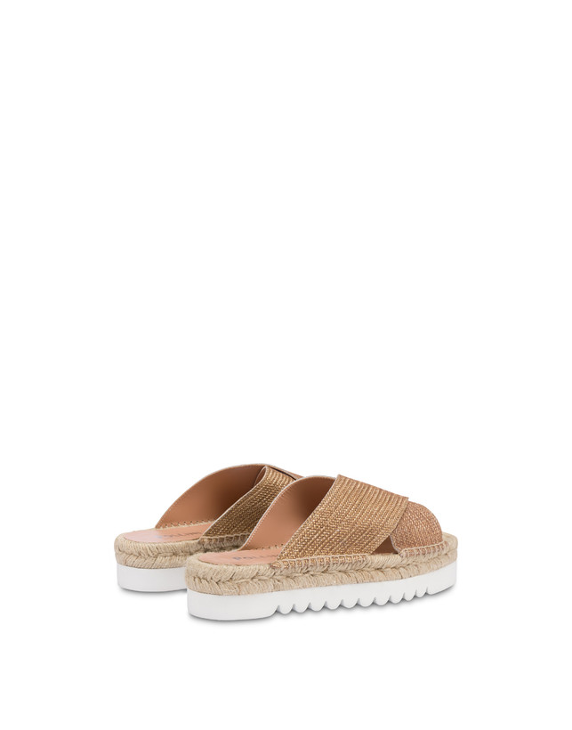 Pollini Sandali Espadrillas In Vitello Stampa Intreccio Summer Time Wood-oro Vendita calda