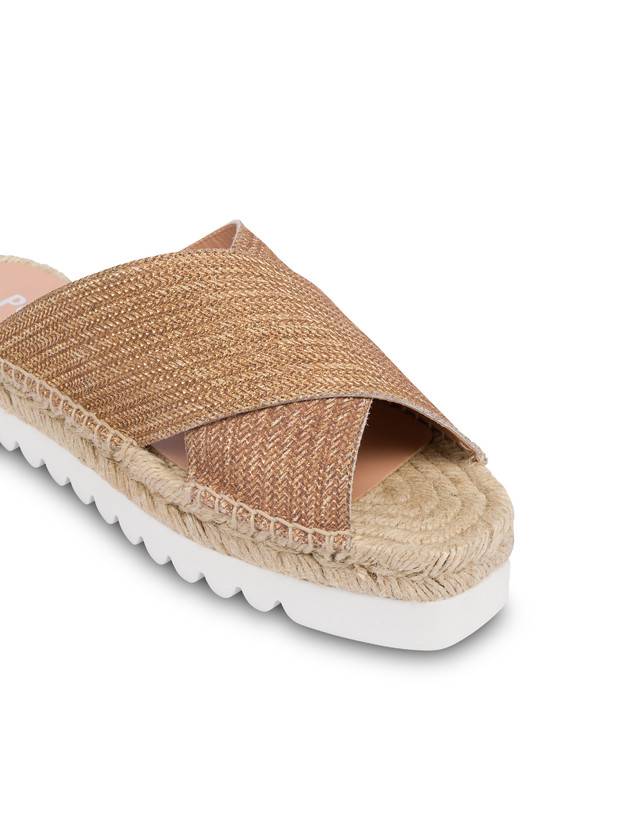 Pollini Sandali Espadrillas In Vitello Stampa Intreccio Summer Time Wood-oro Vendita calda