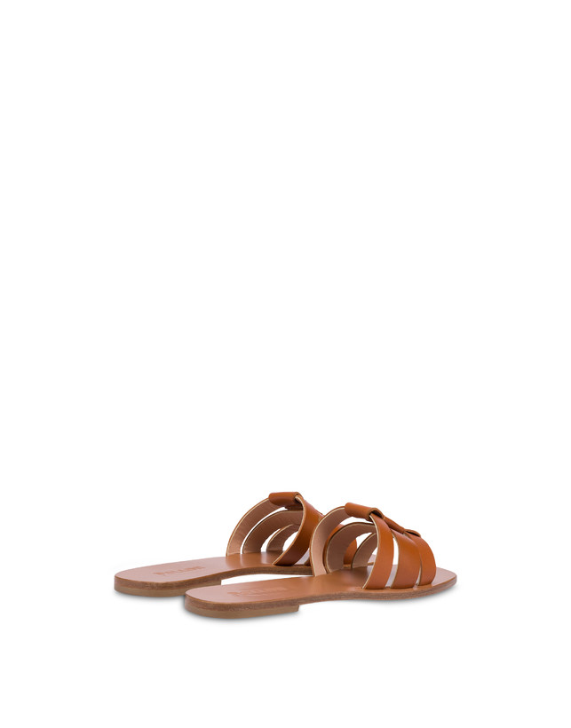 Pollini Sandali Flat In Vacchetta Sahara Wood Latest fashion