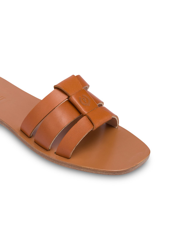Pollini Sandali Flat In Vacchetta Sahara Wood Latest fashion