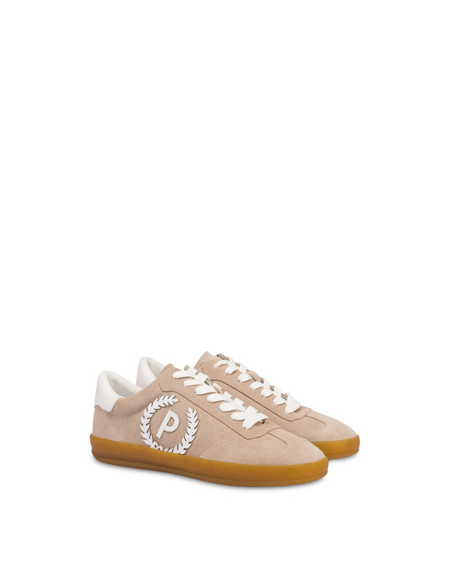 Pollini Sneakers In Crosta Venus Beige/bianco Offerte esclusive