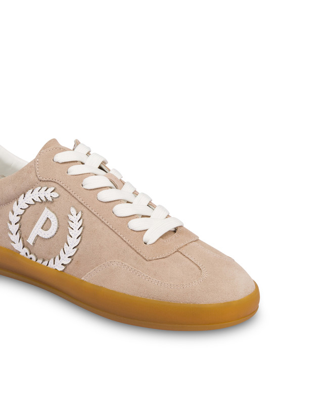 Pollini Sneakers In Crosta Venus Beige/bianco Offerte esclusive