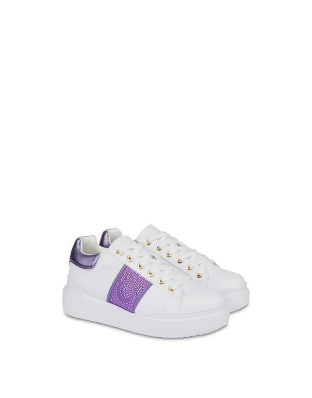 Pollini Sneakers Con Strass Diamond Carrie Bianco/iris Lightning offer
