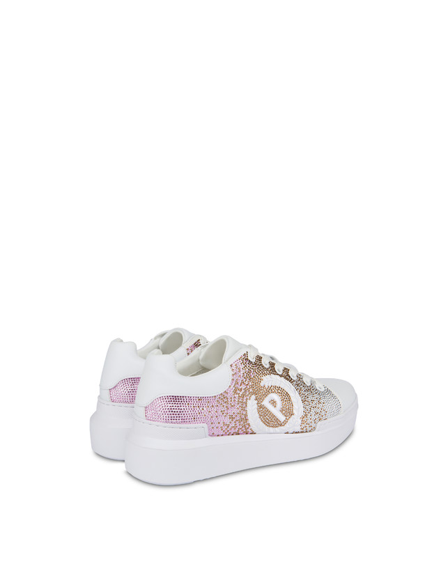 Pollini Sneakers Con Strass Degradé Bling Carrie Bianco/bianco Grandi sconti