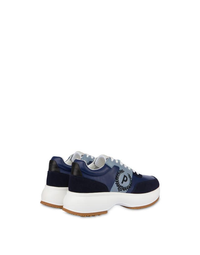 Pollini Sneakers In Vitello E Crosta Emily Navy/navy/sky/nero Nuovi prodotti