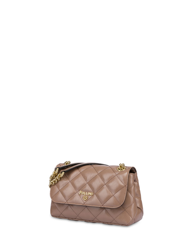 Pollini Borsa A Spalla Matelassé Shiny Waltzer Night Nude Prezzo basso