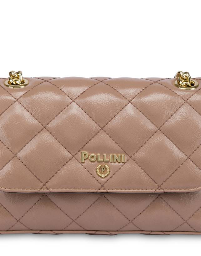 Pollini Borsa A Spalla Matelassé Shiny Waltzer Night Nude Prezzo basso