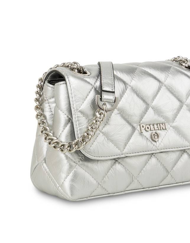 Pollini Borsa A Spalla Matelassé Waltzer Night Argento Super Saving Price
