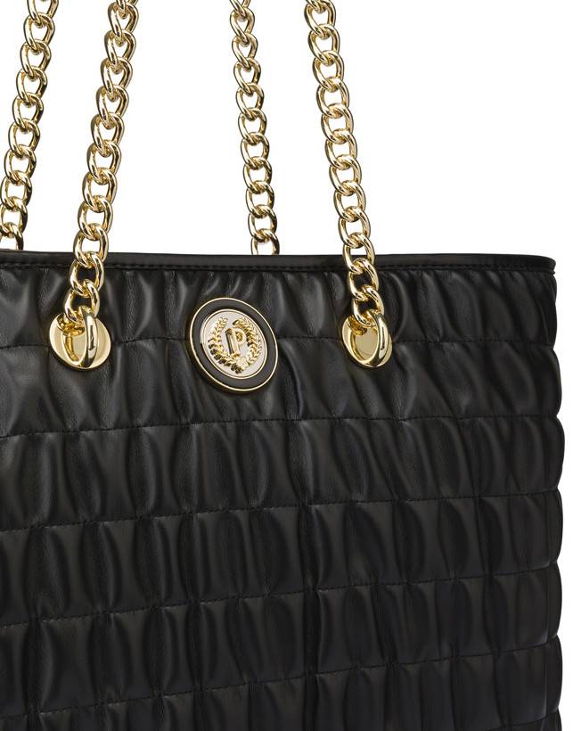 Pollini Borsa Doppio Manico Wrinky Nero/nero Rilascio limitato